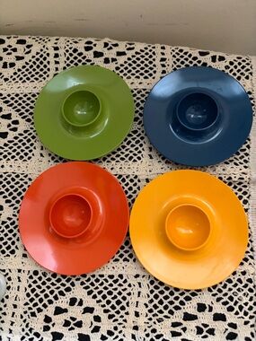 Vintage ROSTI Denmark Mepal Dinnerware Style Melamine set of 4 Egg Cups